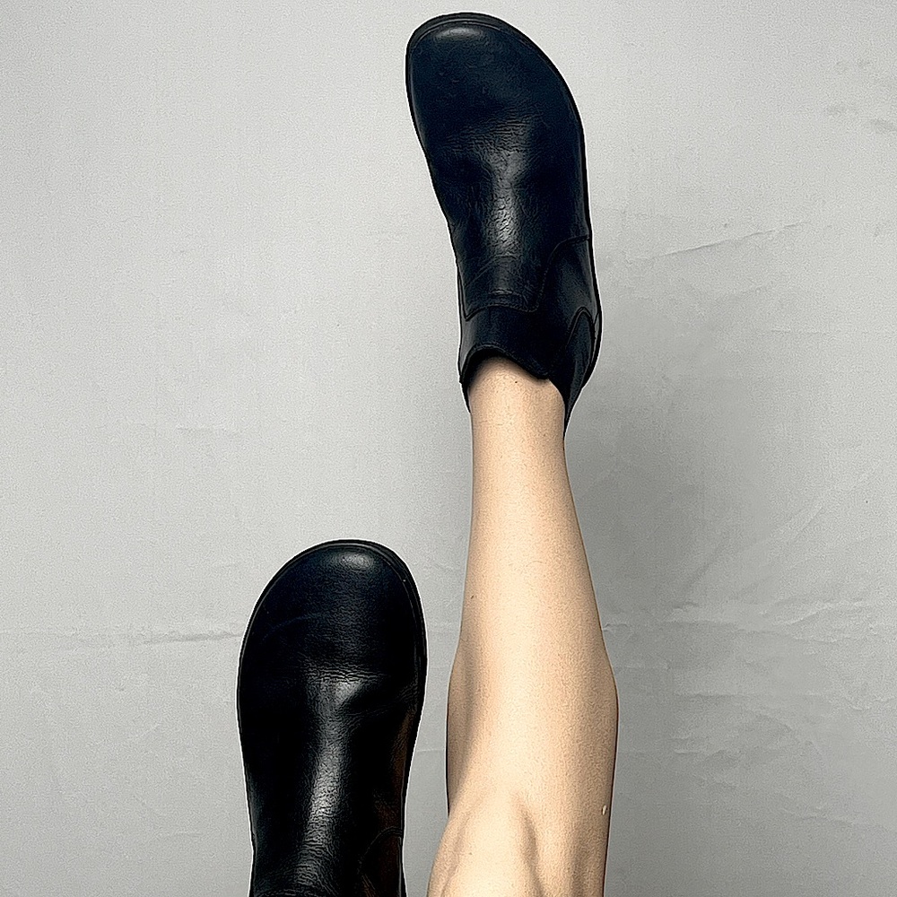 Vivobarefoot Betabrand Black Leather Fulham Chelsea Boots Barefoot US12M/UK45